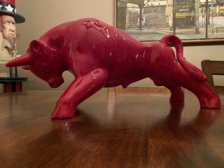 1955 Mcm Royal Haeger Red Ceramic Bull
