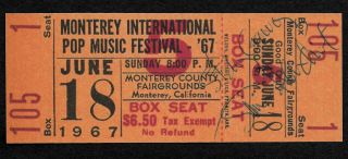Jimi Hendrix Autograph & Monterey Ticket Reprint On 1960s Card 9042