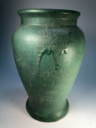 Zanesville Stoneware Matte Green Jar Stunning Old Arts And Crafts Pottery Vase