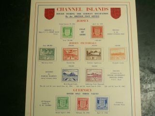 Channel Islands Ww2 German Occupations Souvenir Sheet Of 11 Stamps Mnh
