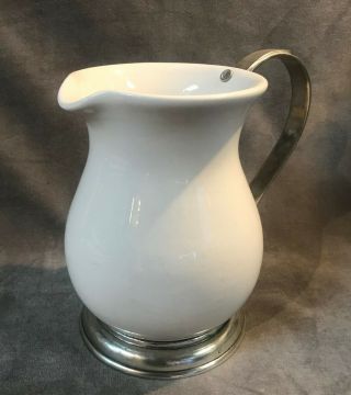 Arte Italica Tuscan Large Pitcher - Ceramic And Pewter - Made In Italy