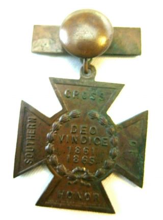 Rare Confederate Southern Cross Of Honor By Udc For Confederacy,  Ucv,  Scv