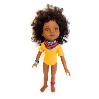 Playmates Hearts For Hearts Girls Doll Rahel Black Afro Hair Ethiopia Doll 14 "