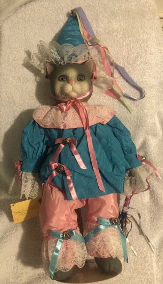 Betty Jane Carter Dolls Goebel Rudy Tootie Limiteded Cat Jester Doll With Stand