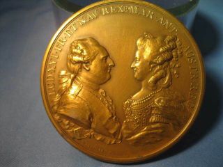 Large Vintage Bronze Medal Marie Antoinette Louis Xvi Birth Of The Dauphin