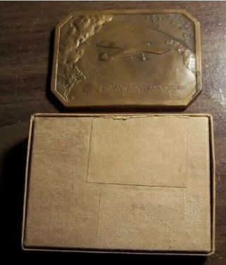 Rare Boxed 1927 Medal Charles Lindbergh Aeronautical Chamber Of Commerce