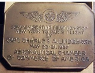 Rare Boxed 1927 Medal Charles Lindbergh Aeronautical Chamber Of Commerce 3