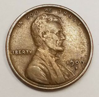 1909 S Lincoln Wheat Cent Penny 1c Us Coin San Francisco Ll03