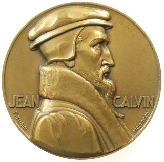 Religion Reformation John Calvin Bronze 69mm By Turin