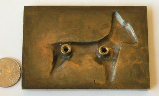 Antique Hungarian bronze Dog Plaque by Gyula Maugsch sculptor 1930 3