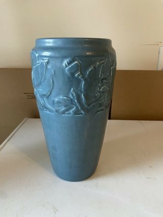 Huge 11” Tall 1928 Blue Rookwood Arts & Craft Vase “ “ 2