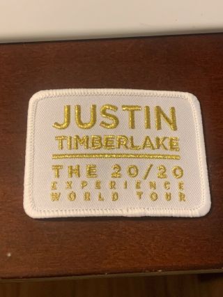 Justin Timberlake The 20/20 Experience World Tour Patch White And Gold Rare 3x2