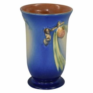 Roseville Pottery Pine Cone Blue Vase 838 - 6 2