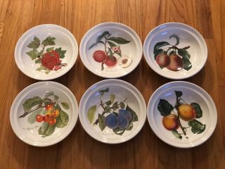 Set Of 6 Portmeirion Pomona Rim Soup Bowls (multiple Fruit Designs)