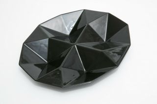 Rare Vintage Black/brown Arabia Finland Kaj Franck Origami Ceramic Dish Mcm