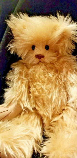 Sandy Fleming Hand Made Fully Jointed Long Mohair Bear 18 Inches