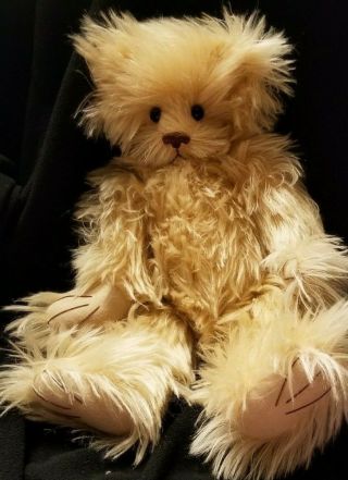 SANDY FLEMING HAND MADE FULLY JOINTED LONG MOHAIR BEAR 18 inches 2