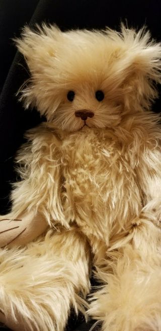 SANDY FLEMING HAND MADE FULLY JOINTED LONG MOHAIR BEAR 18 inches 3