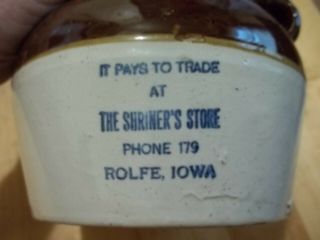 It Pays To Trade At The Shriners Store Ph 179 Rolfe Iowa Red Wing Bean Pot &lid