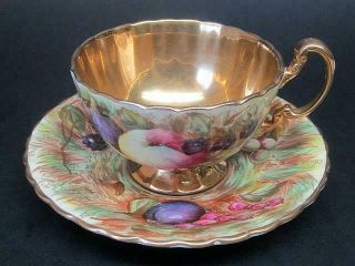 Aynsley Golden Orchard Fruit Tea Teacup Cup & Saucer C1930 