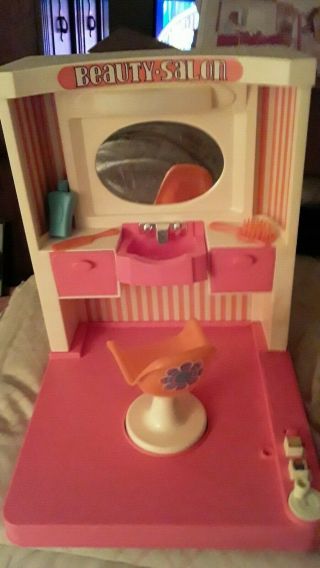 Vintage Sears Barbie Beauty Salon Set,  Mirror,  Chair,  Accessories 3