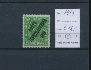Lm56133 Czechoslovakia 1919 Overprint Fine Lot Mh Cv 35 Eur
