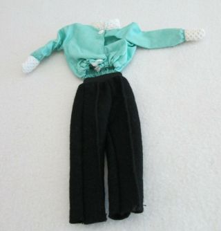 Vintage Vogue Jill 1958 3367ski Outfit - Black Felt Pants - Turquoise Tagged Jacket