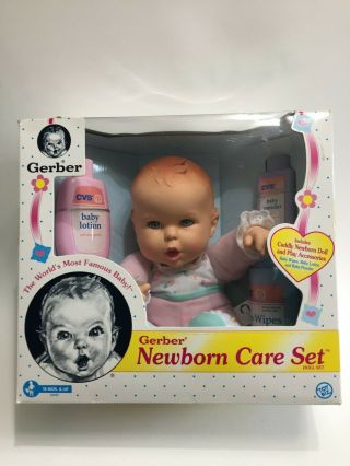Gerber Baby Doll Newborn Care Set 1997.  Doll And Accessories.