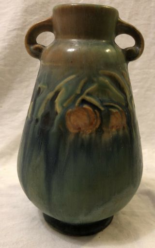 Roseville Pottery 6 1/4 " Green Baneda 602 - 6 Handled Vase Circa 1933