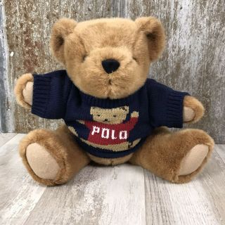 Vintage Polo Ralph Lauren Plush Teddy Bear 1997 Trademark Polo Sweater 90 