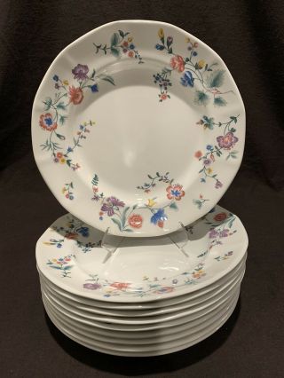 Laura Ashley Chinese Silk Dinner Plates Set Of 10 - 10 1/4 " Dia Staffordshire