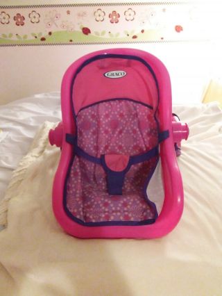 Graco Tollytots Pink And Purple Doll Car Seat Carrier With Canopy