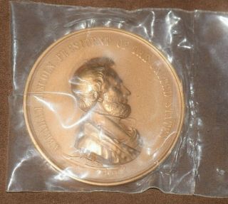 U.  S.  Medal President Abraham Lincoln Indian Peace Medal - 3 " Bronze