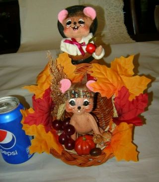 Annalee Fall Thanksgiving Harvest Cornucopia With Mice