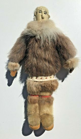 Vintage 10 " Indigenous Alaskan Inuit Eskimo Hand Made Doll