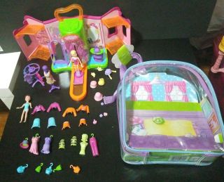 Polly Pocket Fashion Show 2004 And Magnetic Clothes And 2 Dolls