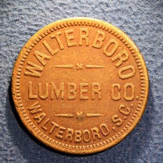 Extremely Rare South Carolina Token - Walterboro Lumber Co,  25¢,  Walterboro,  S.  C.