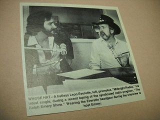 Leon Everette No Hat Ralph Emery Wears His Hat 1982 Music Biz Promo Pic/text