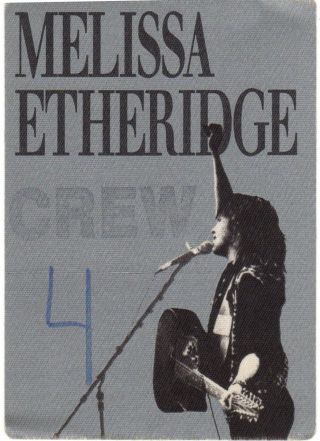 Melissa Etheridge 1989 Tour Cloth Backstage Pass