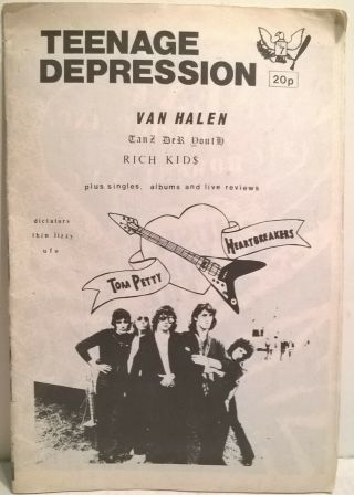 Teenage Depression ‘78 Uk Rock Punk Fanzine Tom Petty Van Halen Dictators Look -