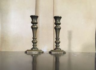 Pair 1.  25”brass Candlesticks Tynietoy Miniature Dollhouse Elegant Candle Holders
