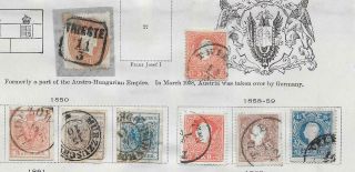 8 Austria Stamps From Quality Old Antique Album 1850 - 1859