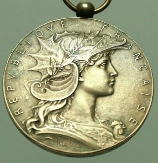 Antique Sterling Silver Art Medal The Symbolic French Marianne By Henri Dubois