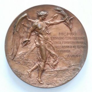 Johnson Medal 1911.  Italian Touring Club.  Vi Et Mente.  70mm.