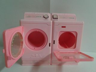 Vintage 90 ' s Barbie PINK MAGIC Washer and Dryer Mattel 1990 Mexico 2