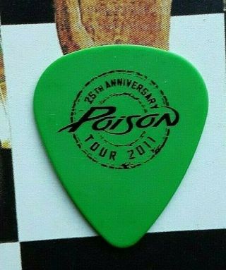 Poison Bobby Dall 25th Anniversary Tour Green Guitar Pick