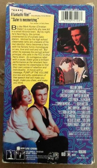 Pump Up the Volume VHS 1991 Christian Slater Samantha Mathis 90 ' s box 2
