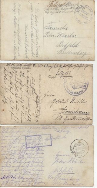 Wwi (10) Postcards Covers Germany Military Army Soldiers Real Photos Feldpost
