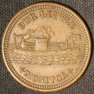 1863 United States Civil War Token - " Our Little Monitor " - Usa