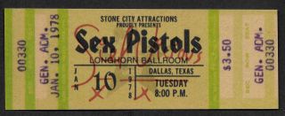 Sid Vicious Sex Pistols Autograph & Concert Ticket Reprint On 1970s Card 9009